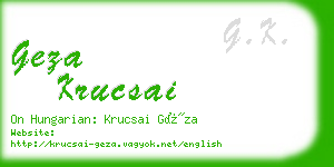 geza krucsai business card